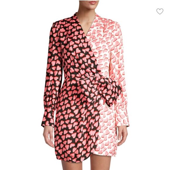 Rebecca Vallance Twin Hearts Faux Wrap Dress Size 4 NWT - Picture 1 of 13